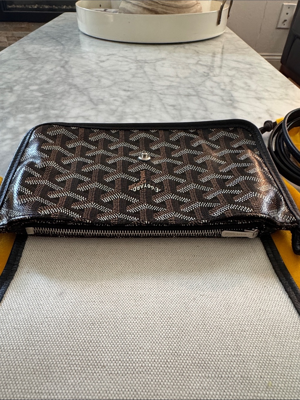 Goyard Plumet crossbody purse bag card Holder Detachable Strap black leather - Picture 15 of 16